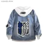 Men's Jackets The attacking giant coat bf hooded wing of freedom anime cowboy coat cross camera T231109