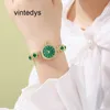 Orologio al quarzo da donna Nuovo orologio Hotan con diamanti verdi e giada, gioielli femminili