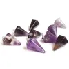 Natural Crystal Pendants Quartz Gemstone Arts Hexagonal Pointed Reiki Chakra Necklace Pendant Amulet Pendulum5224792