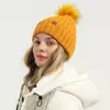 Beanieskull Caps Waveist Beanie Hats for Women in Winter Warm Soft Fabric Coral Fleece Cute Pom Återvunnet fibrer Stora miljöaktivister 231109