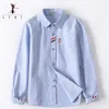 Kids Shirts Children Shirts Cotton 100% Solid Color Full-sleeved Kids Boy's Shirts Clothing For 4-12 Years Wear in school 230408