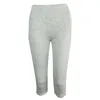 Leggings da donna Pantaloni corti tinta unita alla moda da donna Pantaloni slim fit a vita alta Sport in Capri Leggins autunnali Push Up