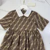 moda ragazze principessa abito preppy 2023 gonna di cotone stile corte abiti da ragazza di fascia alta abiti estivi designer bambini abito a pieghe 90-160 cm gonne di moda