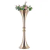 DECor 100cm) a forma di tromba Vaso di fiori d'oro Centrotavola per matrimoni Fiori Stand Event Party Road Lead Home Decoration imake767