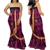 Casual Dresses Women's Off-the-Shoulder Dress Custom Party Fishtail Plus-Size 8xl Polynesian Tribal Print Evening Evening