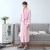 Damen-Nachtwäsche, warme Kimono-Robe, Plüsch-Fleece-Bademäntel, weiche, langärmelige, schnürbare Nachtrobe, Loungewear-Pyjama-Kleid