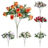 الزهور الزخرفية باقة زهرة باقة الحرير الاصطناعي وردة لحفل الزفاف ديي باقات أنيقة قابلة لإعادة الاستخدام