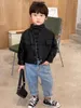 Jackets Boys' Spring And Autumn Coat Korean Edition Children's Leather With Cotton Jacket Handsome Top Fashion