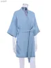 Women's Sleepwear Crape Cotton Robe Women's Nightwear Mini Bathrobes Lace Up Sleepwear slin Women'S Home Clothes Solid Color Robes Women NightieL231109