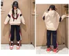 Clothing Sets Autumn Winter Junior Girls Jogger Set 2 Piece Fleece Smile Hoodie and Pants Suits Kids Clothing Outfits Children Warm Tracksuit 231109