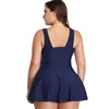 Kvinnors badkläder Kvinnor Solid färg Plus Size Swimdress Korean Swimsuit Bathing Suit Monokini One Piece Spring Beach Dress Kvinna