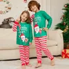 Family Matching Outfits Merry Christmas Striped Cartoon Pattern Pajamas Set Adults Kids Baby Dog Clothes Soft Casual Loungewear 231109