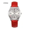 Quartz Watch for Women New Large Dial Women's Watch Brand Red True Belt Student Simple Junior High School Waterproof