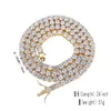 Chains Fashion Iced Out Bling Zircon 1 Row Tennis Chain Necklace Men Hip Hop Jewelry Gold Silver Rose Charms Bracelets