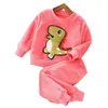 Pyjamas vinter baby pojke flicka tjockare pyjamas set flanell fleece småbarn barn varm tecknad sömnkläder barn hem kostym 06y 231108