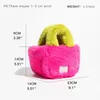 Evening Bags MABULA Purple Yellow Winter Faux Fur Top Handle Purse for Women Trend Small Basket Crossbody Bag Fashion Square Handbag 231108