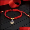 Bracelets de charme Mauvais Oeil Turc Chanceux Main Tressée Fil Rouge Bracelet Pour Femmes Hommes Charme Corde Réglable Friendshi Dhgarden Dh5Dn