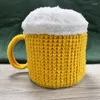 Berets 3D Beer Mug Hats Selling Fun In Europe America Winter Insulation Universal Knitted Wool Hat For Men And Women Decoration Cap