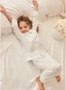 Pyjamas Children's Girl's Lolita Turndown Collar Pyjama Sets.Cotton Topspants.Toddler Kids Lace Pyjamas Set.girl Sleepwear Loungewear 231108