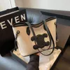 Frauen Handtaschen CE Bucket Messenger Bag Designer Cel Leinwand geteiltes Lederschaufel Beutel Cowide hat eine schöne Kapazitätskontrastfarbe großer Kapazitätsbeutel für Frauen ilmv