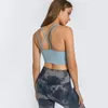 Yoga-outfit Boterzachte V-rug Uitgesneden sportbeha voor dames Dubbele bandjes Push-up workout Hardloopbeha's Gevoerde gym cropped tanktops