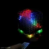 Circuits intégrés DIY multicolore LED mini cubeeds lumineux avec kits IR / 3D 8 8x8x8 / Junior, cadeau de Noël spectre de musique électronique bricolage Hnnx