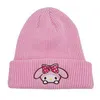 Chapeau tricoté brodé de chaton mignon, chapeau en laine de chat de dessin animé, pull chaud pour couple, bonnet de Football 6EXZ3