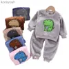 Pyjamas 2021 Neue Herbst Winter Flanell Cartoons Pyjamas Für Kinder Mädchen Plus Samt Verdickung Pyjamas Jungen Freizeit Homewear Set1-6YL231109