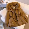 Parkas pour femmes 2023 Mode Femmes Veste d'hiver Fausse fourrure Col surdimensionné Long manteau à capuche Doublure chaude Femme Puffer Mujer 231109