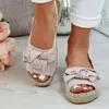 Ladies Sandals 2024 992 Kvinna Kvinnor Summerskor Casual Female Bowtie Buckle Womens Beach Fashion Sy Footwear Plus Size S 666