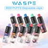 Police de pod à stylo vape de vape à gaspillage jeté 8000 Puff 7000 + / 7K Rechargeable en option EChartel E Cigarette