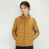 Luu Women's Yoga Short Thin Down Jacket Outfit Solid Color Puffer Coat Sports Winter Outwear 15 Colors S-4XL Top002