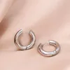 Hoop Earrings Chunky Thick Stainless Steel Huggie Simple Piercing Small Black Women Man Big Circle Hoops Earring Round Jewelry