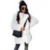 Women's Fur Faux Fur Autumn Winter Long Faux Fur Coat Jacket Women Thick Warm Coats Woven Block Trend Fur White Black Korean Coat Parkas 231108