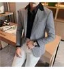 Men's Suits British Style Slim Elegant Fashion Business Casual Dress Tuxedo Spliced Collar Plover Case