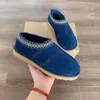 2024 Pantofole Tasman Ciabatte in pelliccia di castagno Pelle di pecora Shearling Tazz Muli Donna Uomo UJJ Ultra Mini Platform Boot Slip-on Scarpe in pelle scamosciata Comfort superiore Autunno Inverno