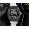 Carbon Rm059-01 SUPERCLONE Actief Tourbillon-horloge Rm59-beweging Mechanische vezelkast Saffierspiegel Sporthorloges Yohan Blake 682 Luxe horloges