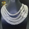 Hot Selling Sterling Sier Hip Hop 10Mm 12Mm 14Mm 15Mm Iced Out Moissanite Diamond Cubaanse link Chain