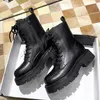 Boots WTempo Women's Winter Combat 2023 Fur Black Platform For Women Punk Gothic Shoes Ankel Kvinnlig plysch 231109