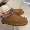 Ontwerper Tasman Tazz Slippers Australië Snowboots Chesut Australische Platform Slipper Fluffy Ugs Muilezels Winter Warm Dames Bont Boot Luxe Booties Maat 44