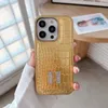 iPhone 15 Pro Max 14 13 12 11ケースiPhone15 15Promax 14 14Pro Luxury Leather Diamond Cover Fashion HH Crocodile Pattern Protection Shell