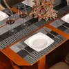 Runner da tavolo Set tapis roulant e tappetini da scrivania in vinile tessuto per un totale di 6 set per tavoli da cucina lavabili 1 set 6 tappetini e 6 sottobicchieri 230408