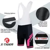 Cykeltröja sätter X-Tiger Kvinnor Bib Cycling Set Summer Short Sleeve Suit Anti-UV Bicycle Clothing Quick-Dry Jersey Mountain Kvinnliga cykelkläder 231109