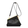 2024 New Designer women's crossbody shoulder Metal clip buckle personalized simple messenger small and bag