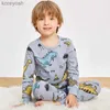 Pajamas Baby Kids Pajamas Sets Cotton Boys Sleepwear Suit Autumn Girls Pajamas Cartoon Cat Pijamas T-shirt+Pants 2pcs Children ClothingL231109