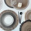 Tapis de table en rotin naturel napperons minimaliste couleur unie tissé isolation antidérapante décoration de cuisine résistant à la chaleur
