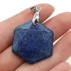 Pendentif Colliers Pierre Naturelle Améthyste Lapis Lazuli Alliage de Métal Facettes Forme Hexagonale Faire DIY Collier Boucles D'oreilles Bijoux Cadeau