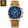 Relojes de pulsera POEDAGAR Reloj para hombre de cuero genuino Moda Calendario luminoso Cronómetro Reloj masculino Reloj de pulsera de cuarzo de fase lunar impermeable Hombre 231109