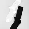 Luxury Designer Pra Transparent Calf Socks Women's Spring Summer Handmade Socks Black WHite Solid Glass Silk Stockings Ladies