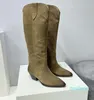 Zapatos de mujer Botas Isabel Denvee Marant Gamuza Hasta la rodilla Alta Moda Paris Botas Denvee perfectas Cuero genuino original Fotos reales